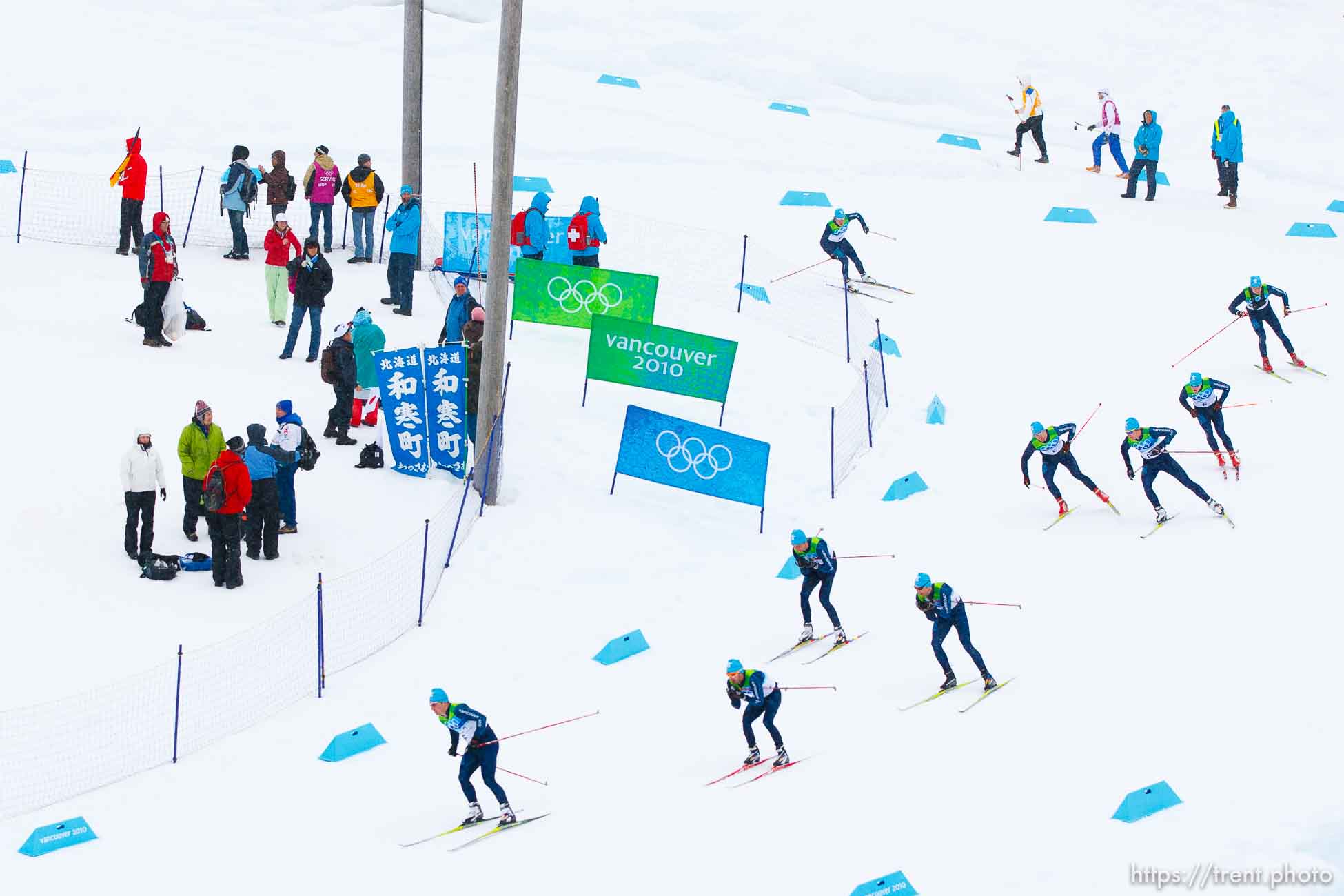 Team 4x5km Nordic Combined on the cross country track at the Whistler Olympic Park, XXI Olympic Winter Games in Whistler, Tuesday, February 23, 2010. forerunners