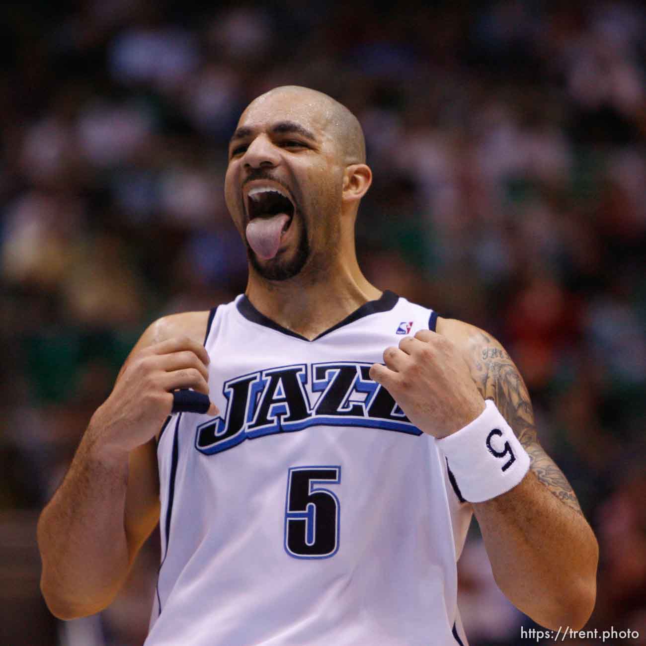 Carlos Boozer. Utah Jazz vs. New Orleans/Oklahoma City Hornets NBA Basketball.