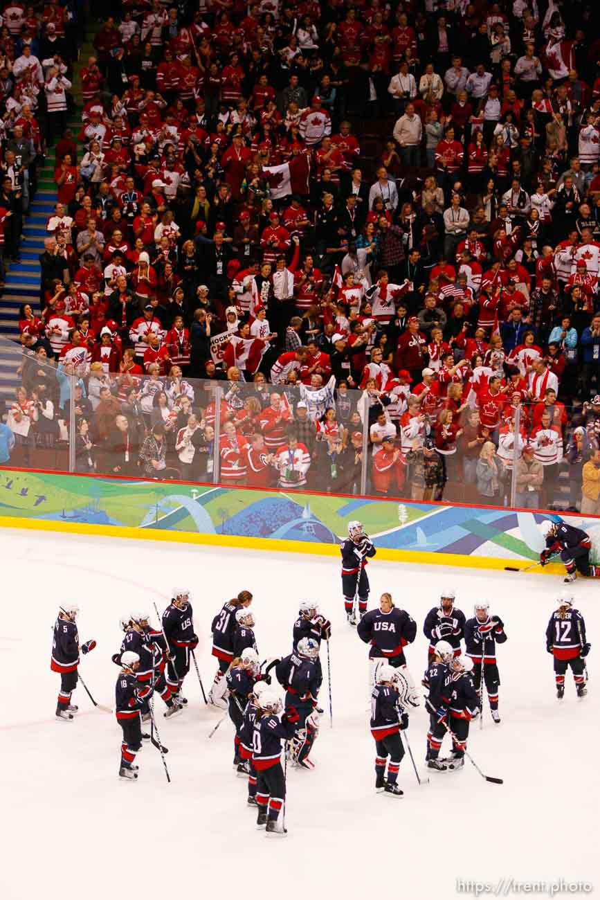 Trent Nelson  |  The Salt Lake Tribune
Canada defeats Team USA in the gold medal game, women's Ice Hockey at the Canada Hockey Place, Vancouver, XXI Olympic Winter Games, Thursday, February 25, 2010.