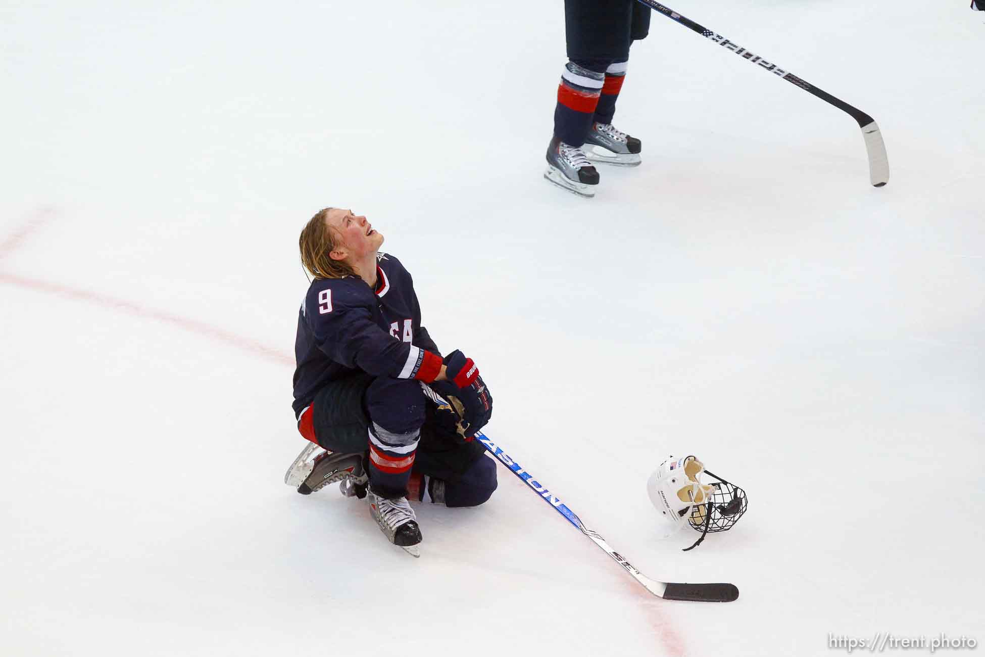 Trent Nelson  |  The Salt Lake Tribune
USA's Molly Engstrom mourns after the loss. Canada defeats Team USA in the gold medal game, women's Ice Hockey at the Canada Hockey Place, Vancouver, XXI Olympic Winter Games, Thursday, February 25, 2010.