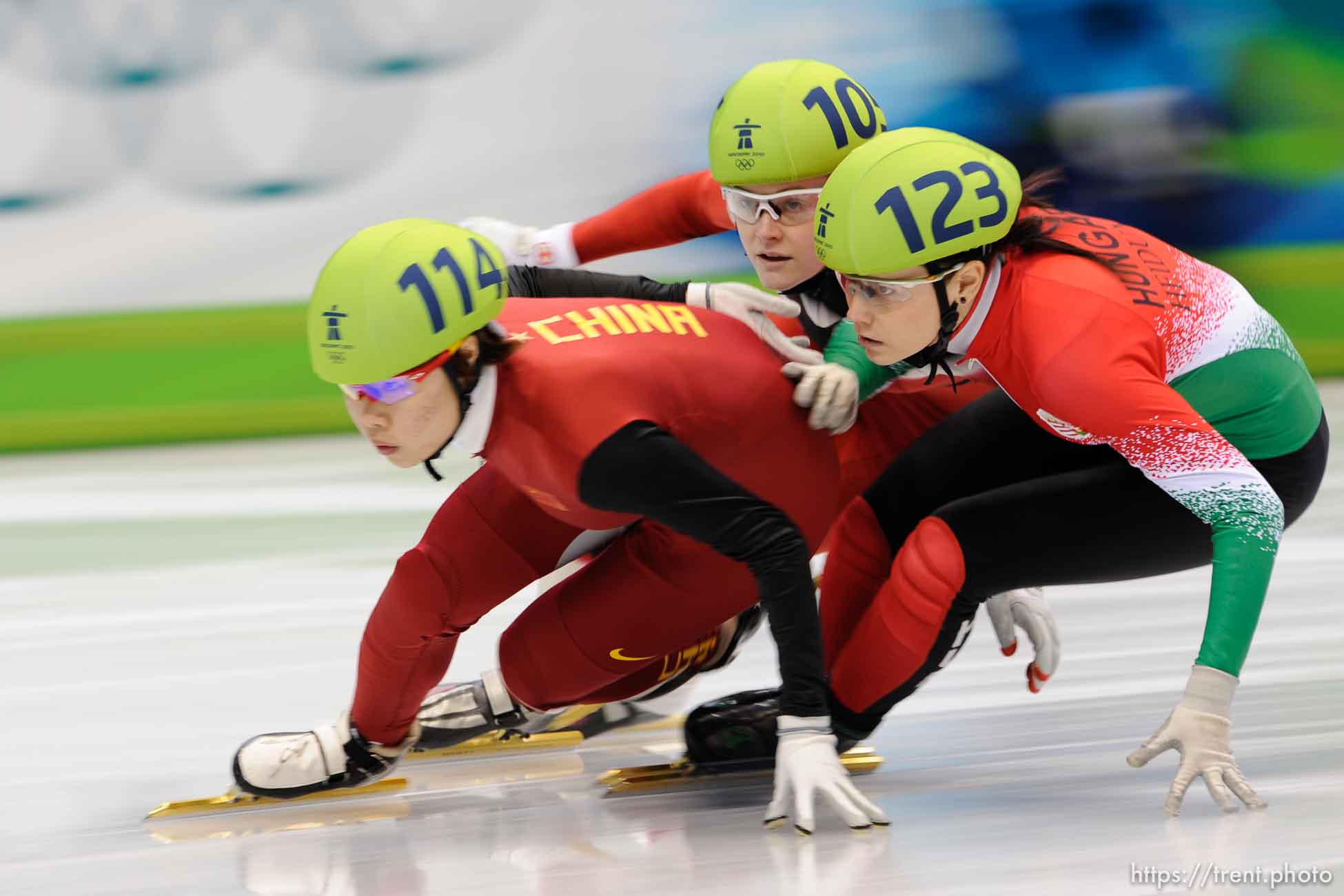 Trent Nelson  |  The Salt Lake Tribune
Men's 500m, Women's 1000 m Quarterfinals, Short Track Speed Skating at the Pacific Coliseum Vancouver, XXI Olympic Winter Games, Friday, February 26, 2010.