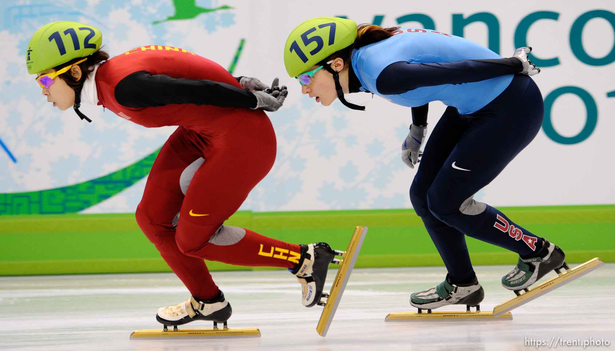 Trent Nelson  |  The Salt Lake Tribune
Men's 500m, Women's 1000 m Quarterfinals, Short Track Speed Skating at the Pacific Coliseum Vancouver, XXI Olympic Winter Games, Friday, February 26, 2010.