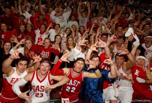 East fans. East vs. Olympus, 4A High School Basketball Championships Wednesday, February 29, 2012 at the Maverik Center in West Valley City, Utah.