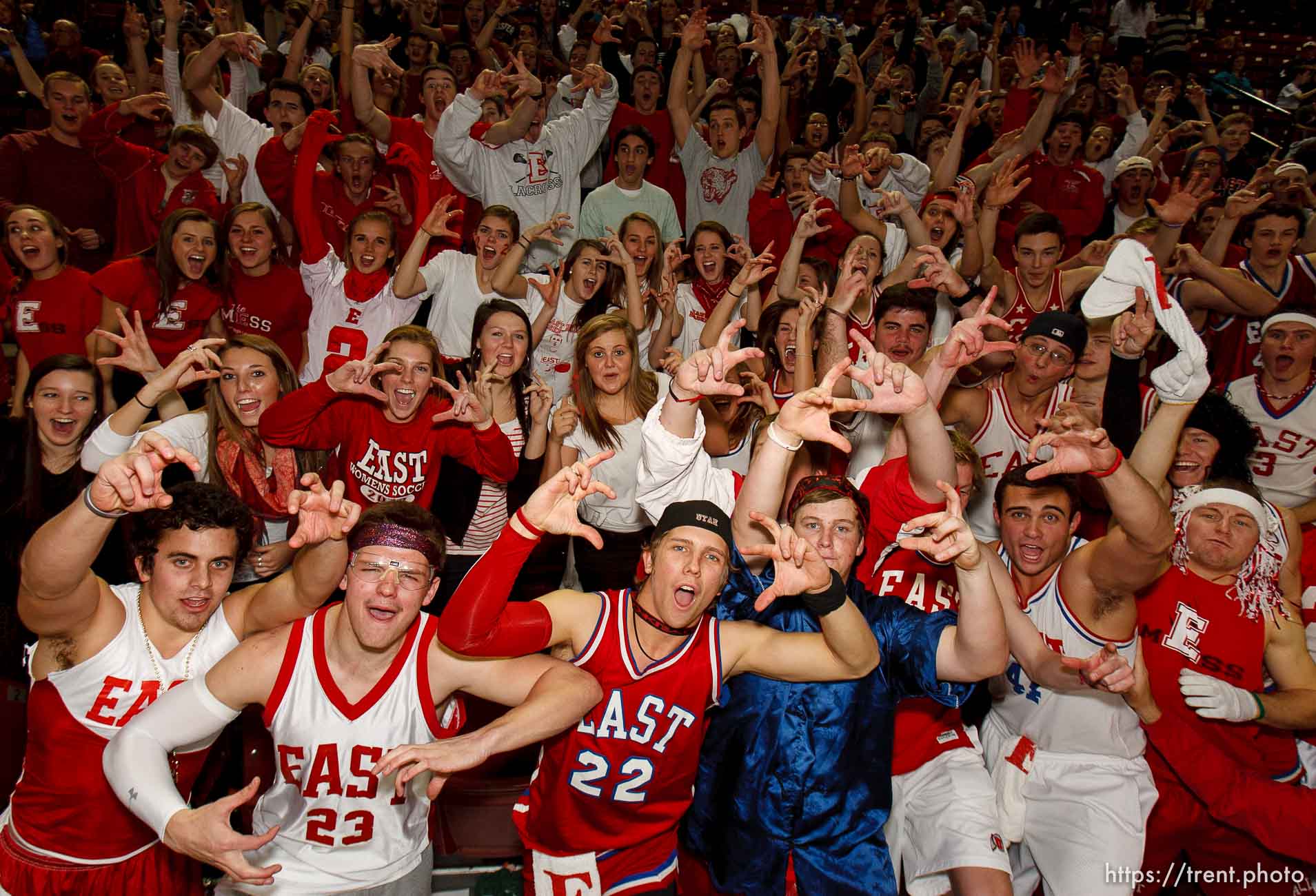 East fans. East vs. Olympus, 4A High School Basketball Championships Wednesday, February 29, 2012 at the Maverik Center in West Valley City, Utah.