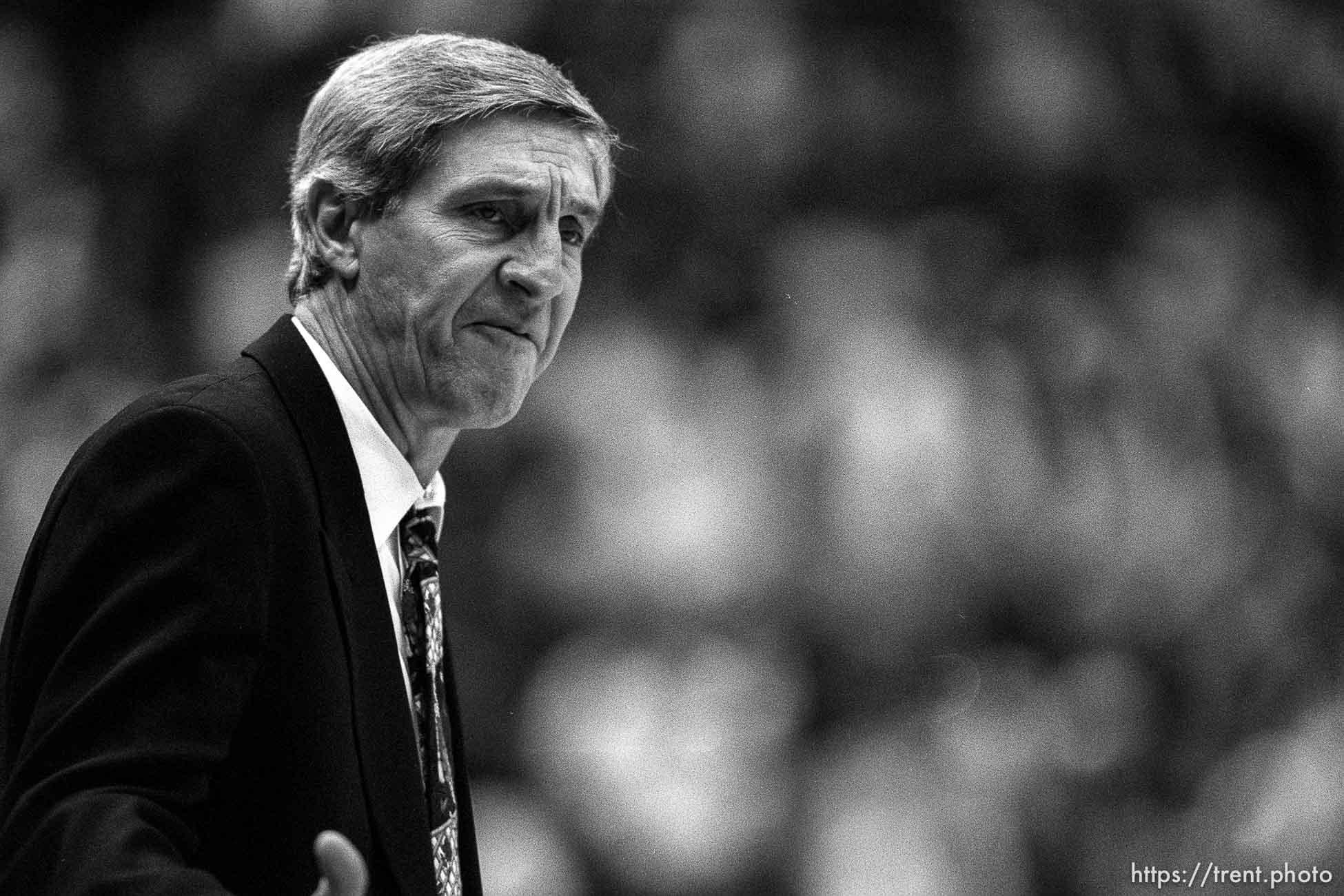 Utah coach Jerry Sloan at Utah Jazz vs. Chicago Bulls.