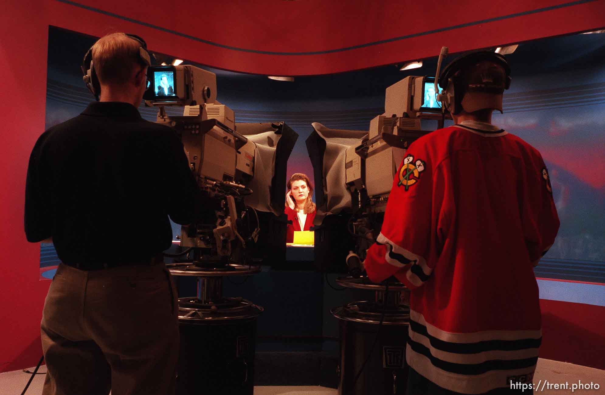 News anchor Joanna Shelley during a break in the taping of a newscast at KBYU TV.