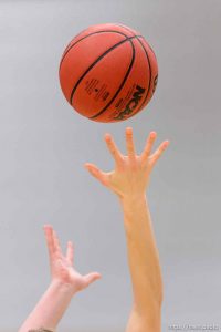 Trent Nelson  |  The Salt Lake Tribune
Springville's Savannah Sumsion (10) reaches up for the opening tip as Sky View faces Springville in the 4A state high school girls basketball tournament at Salt Lake Community College in Taylorsville, Tuesday February 17, 2015. Mountain View wins 54-49.