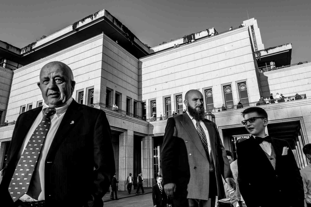 Trent Nelson  |  The Salt Lake Tribune
Men leave the Conference Center following the priesthood session of the 186th Annual General Conference of The Church of Jesus Christ of Latter-day Saints in Salt Lake City, Saturday April 2, 2016.