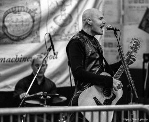 The Smashing Pumpkins performed a short set in front of approximately 150 fans at Tom Tom Music, a record store in Sandy. photo by Trent Nelson; 02/03/2000