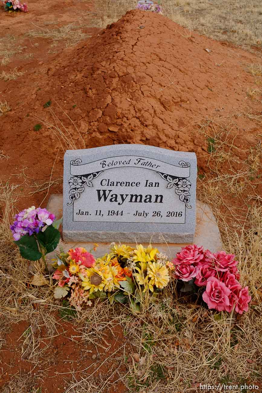 Clarence Ian Wayman, 1944-2016. Isaac W. Carling Memorial Park, Colorado City, Friday March 16, 2018.