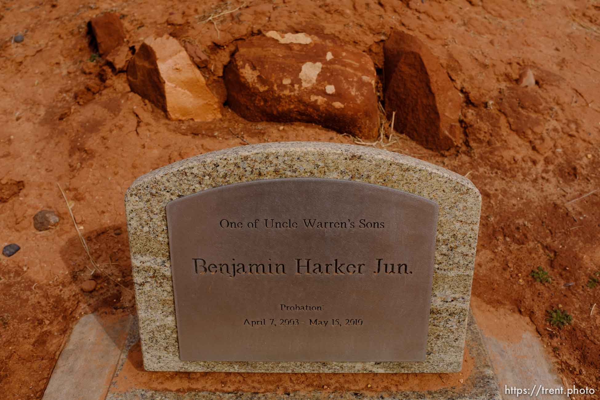 One of Uncle Warren's Sons, Benjamin Harker Jun., 2003-2010. Isaac W. Carling Memorial Park, Colorado City, Friday March 16, 2018.