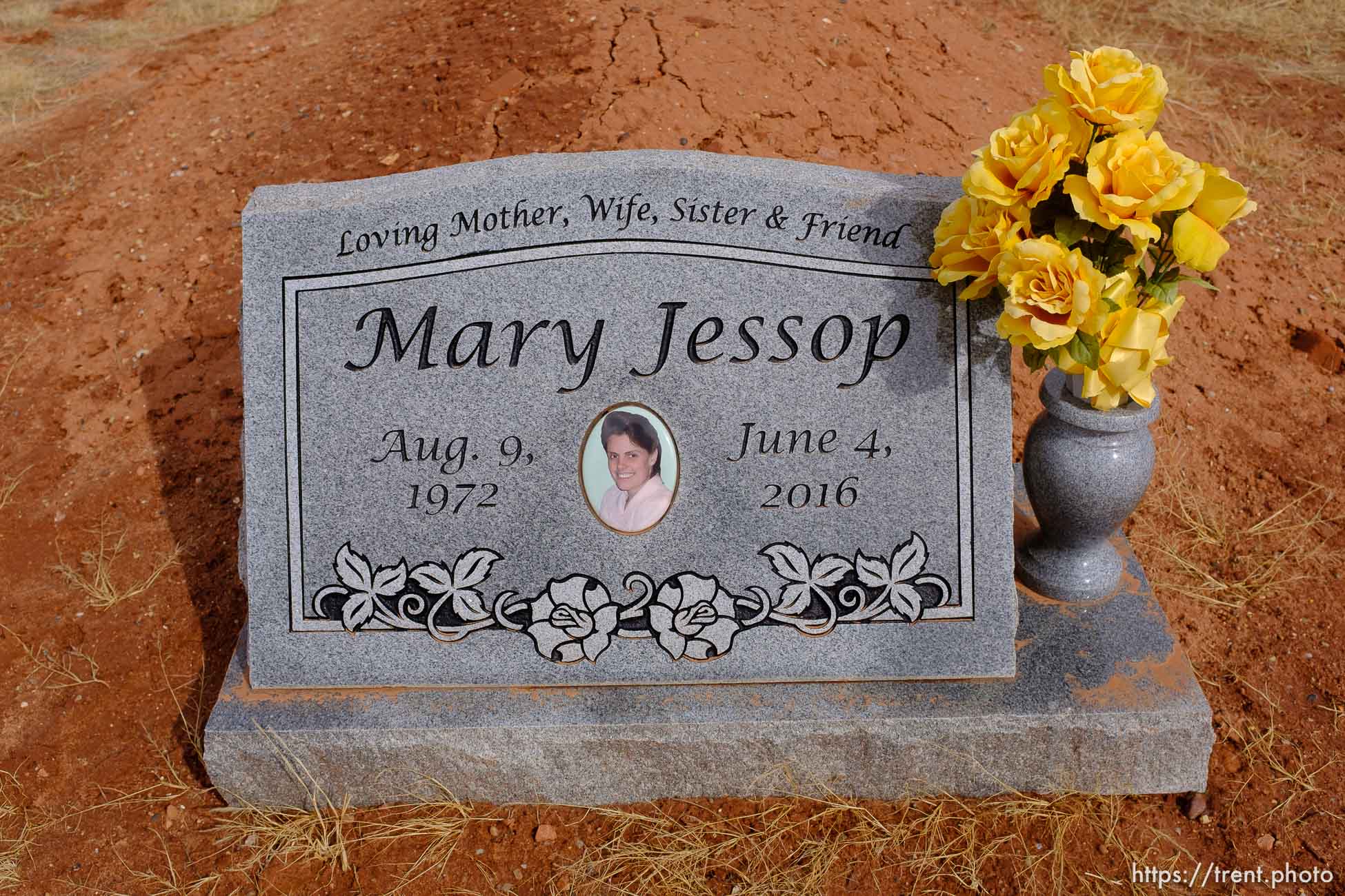 Mary Jessop, 1972-2016. Isaac W. Carling Memorial Park, Colorado City, Friday March 16, 2018.