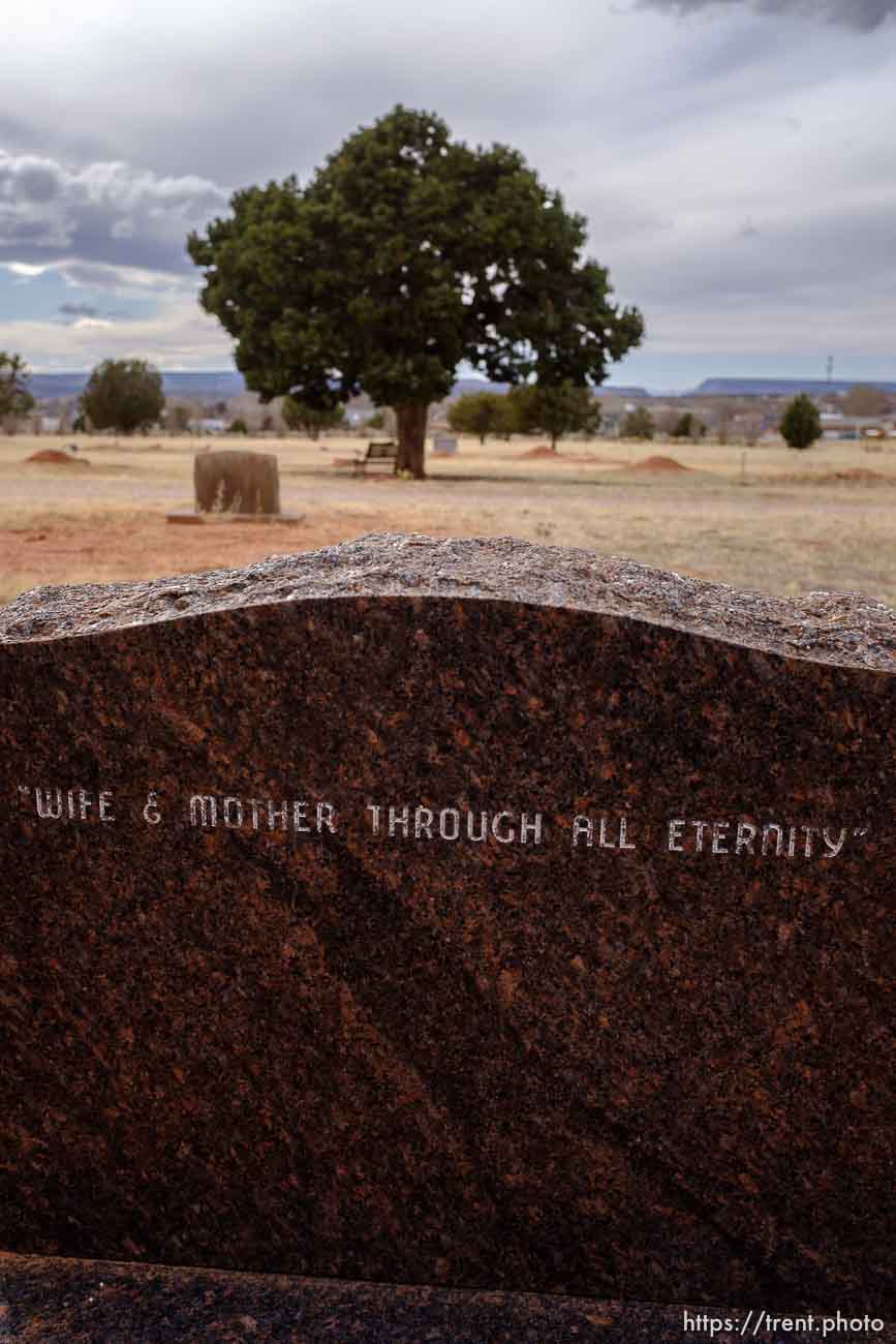 Ann L. Fischer 1940-1973. Wife and Mother Through All Eternity. Isaac W. Carling Memorial Park, Colorado City, Friday March 16, 2018.