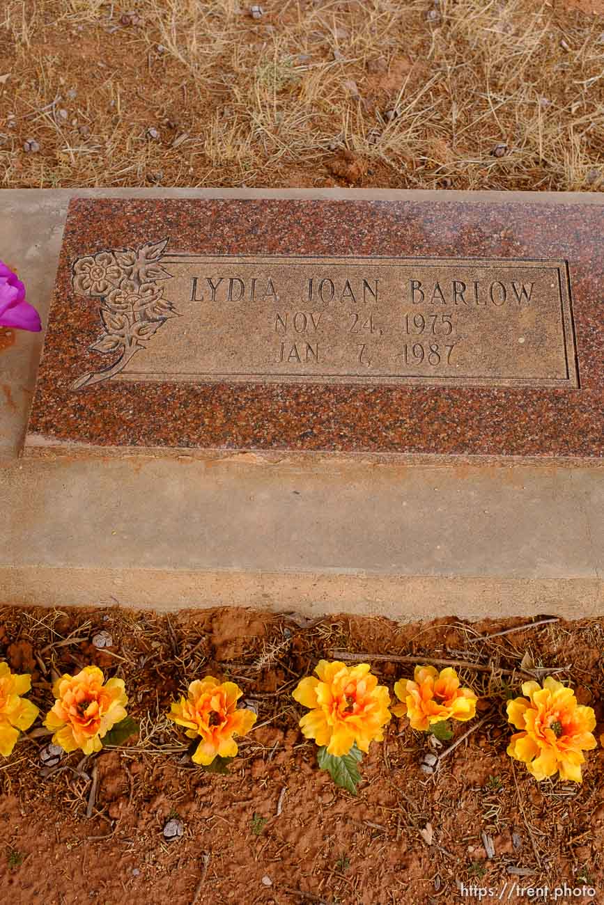 Lydia Joan Barlow, 1975-1987. Isaac W. Carling Memorial Park, Colorado City, Friday March 16, 2018.