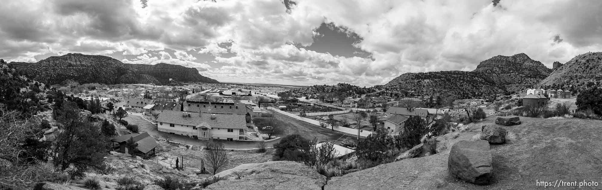 (Trent Nelson | The Salt Lake Tribune)  
View from above Fred Jessop home, Hildale, Saturday March 17, 2018.