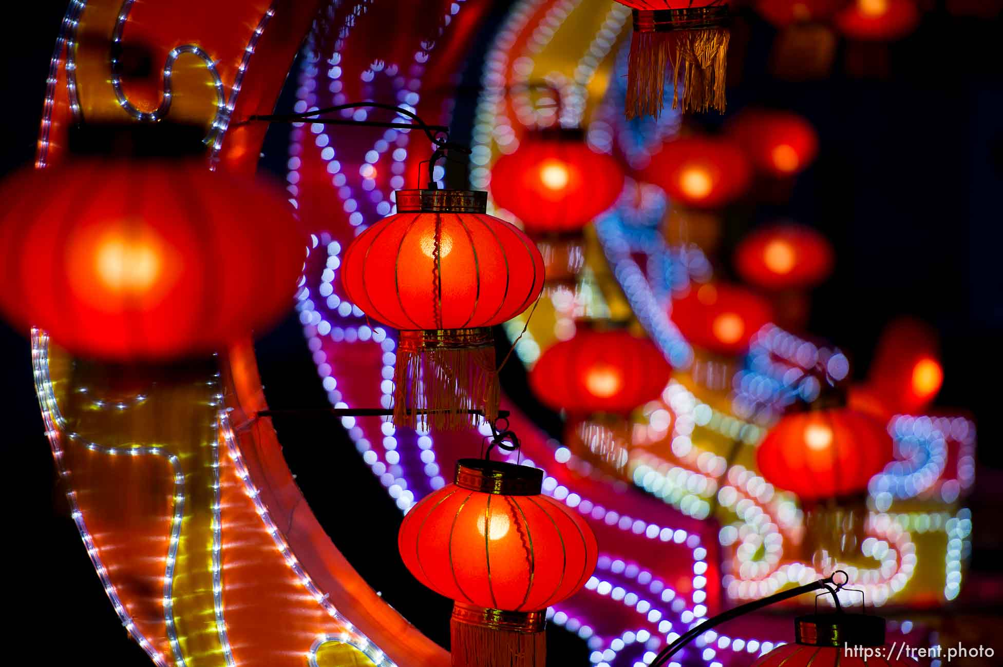 (Trent Nelson | The Salt Lake Tribune)  
Dragon Lights SLC, part of the China Lights touring festival, opens on March 23 and continues through May 6 at the Utah State Fairpark. This international cultural experience includes 39 custom-built illuminated exhibits, traditional Chinese handicrafts, dance and acrobatic performances, and a variety of Chinese food and traditional fair food and beverages. Dragon Lights SLC provides an opportunity for the community to explore the ancient culture of China while learning about China today.
Wednesday March 21, 2018.