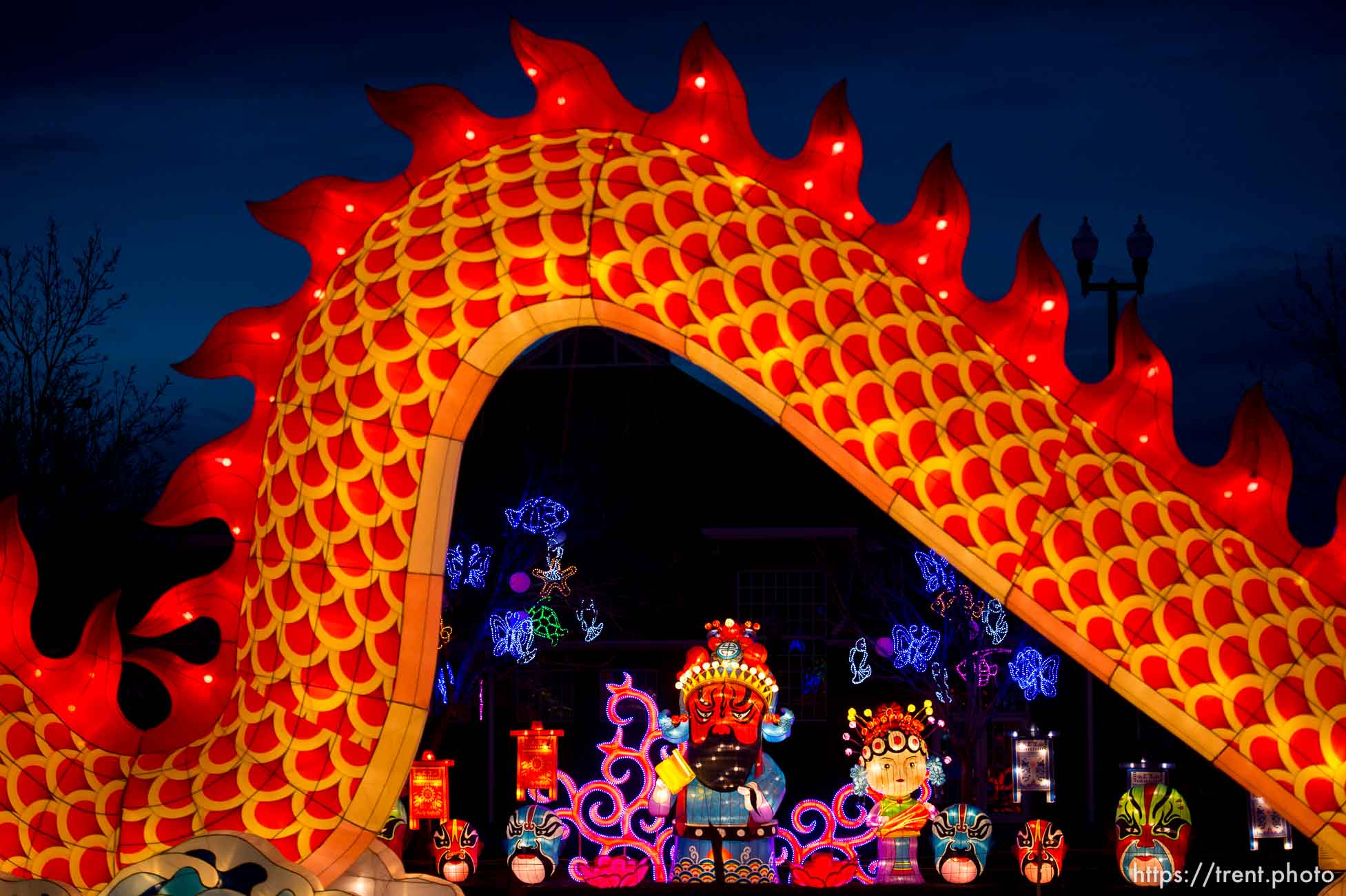 (Trent Nelson | The Salt Lake Tribune)  
Dragon Lights SLC, part of the China Lights touring festival, opens on March 23 and continues through May 6 at the Utah State Fairpark. This international cultural experience includes 39 custom-built illuminated exhibits, traditional Chinese handicrafts, dance and acrobatic performances, and a variety of Chinese food and traditional fair food and beverages. Dragon Lights SLC provides an opportunity for the community to explore the ancient culture of China while learning about China today.
Wednesday March 21, 2018.