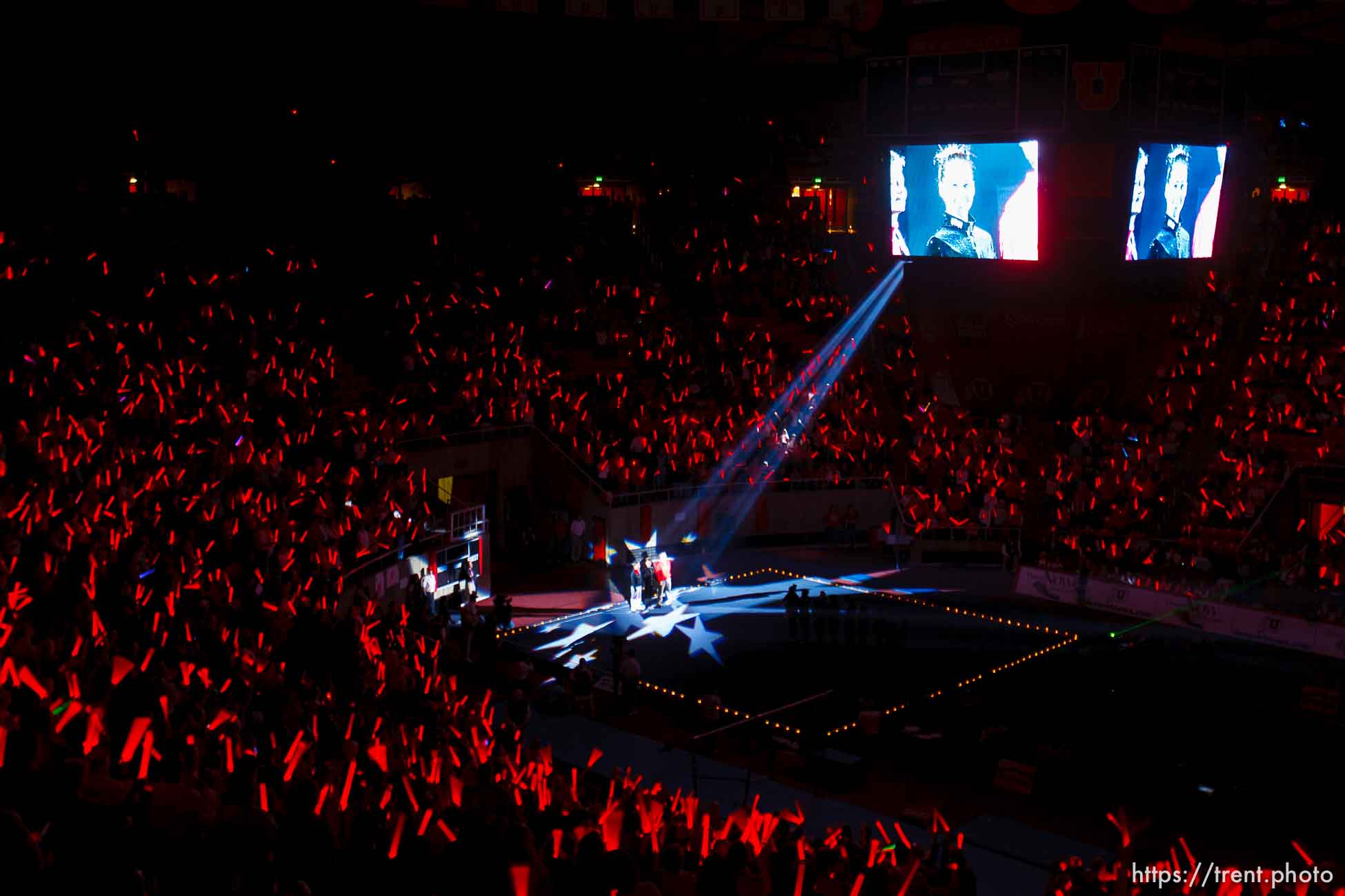 Salt Lake City - ceremony honoring seniors Kristina Baskett and Nina Kim, University of Utah vs. Florida gymnastics Friday March 13, 2009.