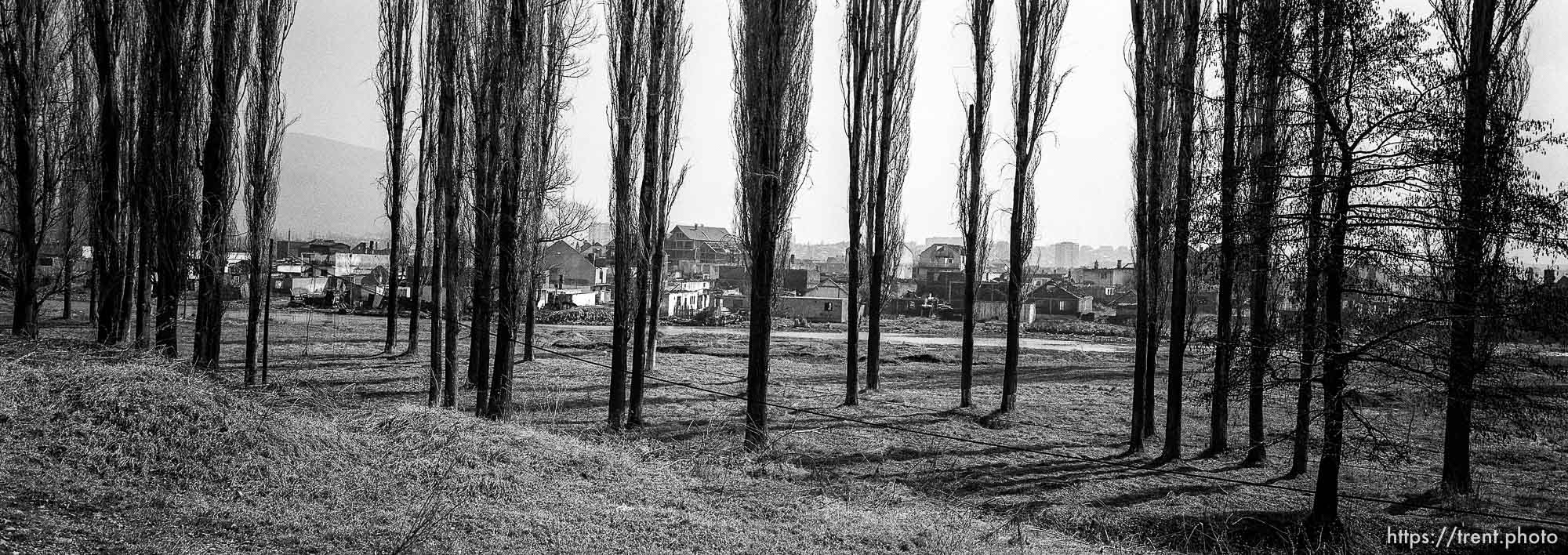 Destruction across the river in South Mitrovica