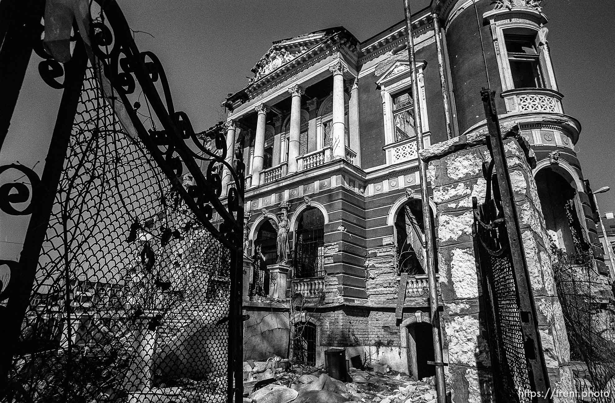 Bombed out Olympic Museum in Sarajevo.