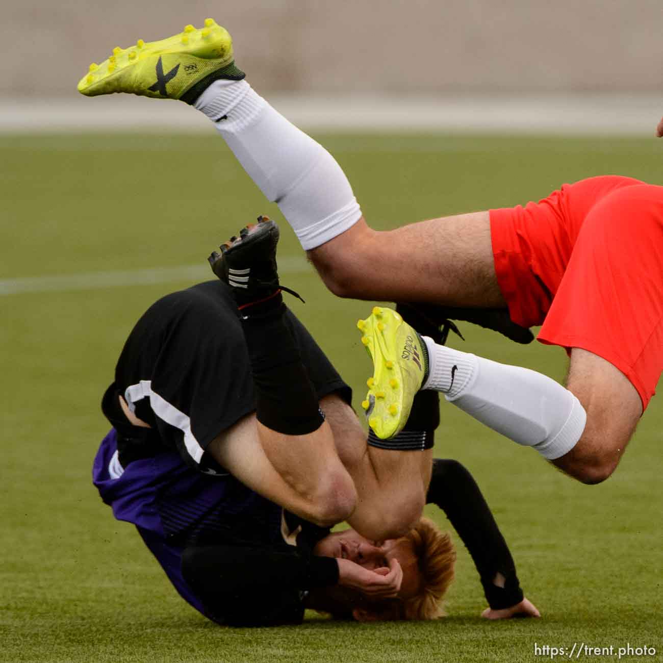 (Trent Nelson | The Salt Lake Tribune)  
Desert Hills vs. Park City High School, Saturday May 12, 2018. Desert Hills's Jake Barton.