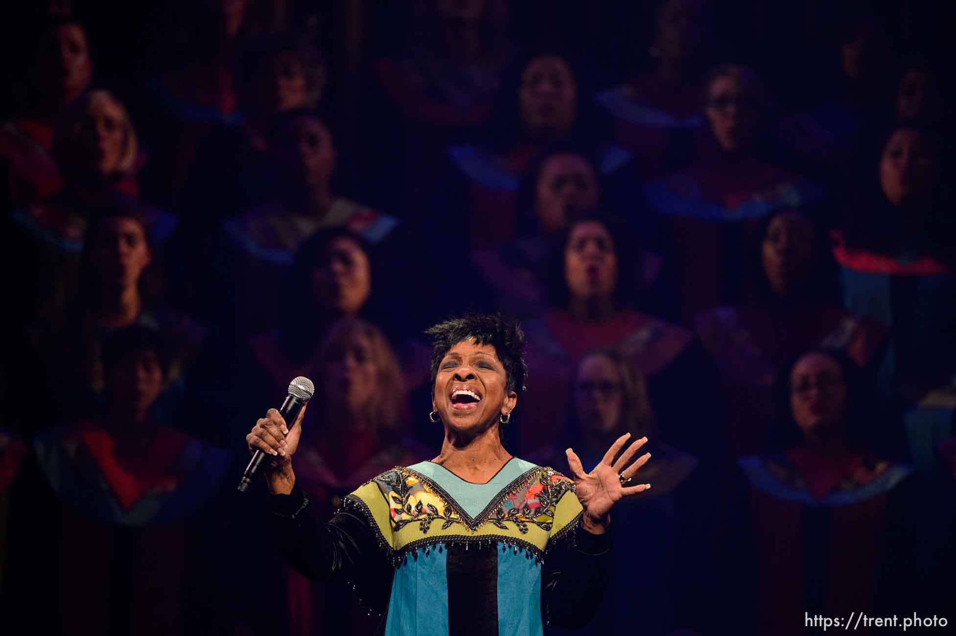 (Trent Nelson | The Salt Lake Tribune)  
The dress rehearsal for “Be One,” an event put on by the LDS Church to celebrate the 1978 revelation on the priesthood on its 40th anniversary (which is June 1), in Salt Lake City, Thursday May 31, 2018. Gladys Knight.