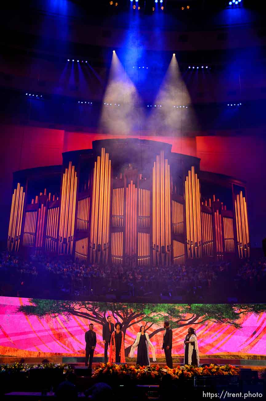 (Trent Nelson | The Salt Lake Tribune)  
The dress rehearsal for “Be One,” an event put on by the LDS Church to celebrate the 1978 revelation on the priesthood on its 40th anniversary (which is June 1), in Salt Lake City, Thursday May 31, 2018.