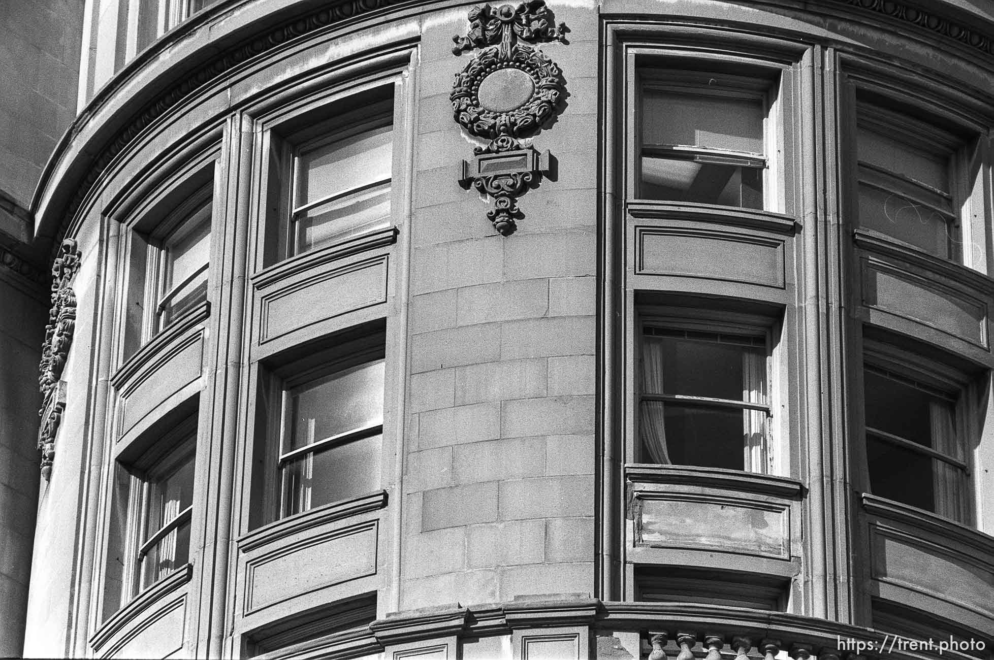 Curved windows on building.