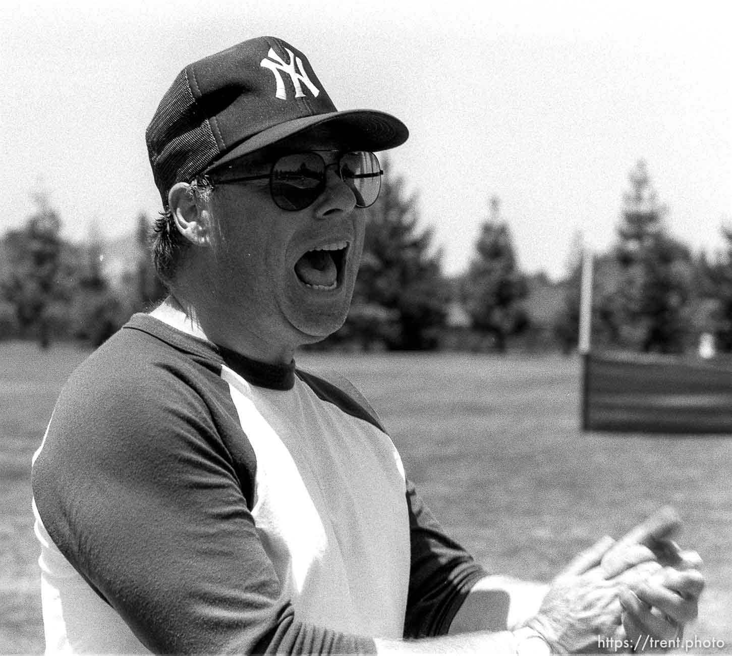 Coach at Yankee baseball game