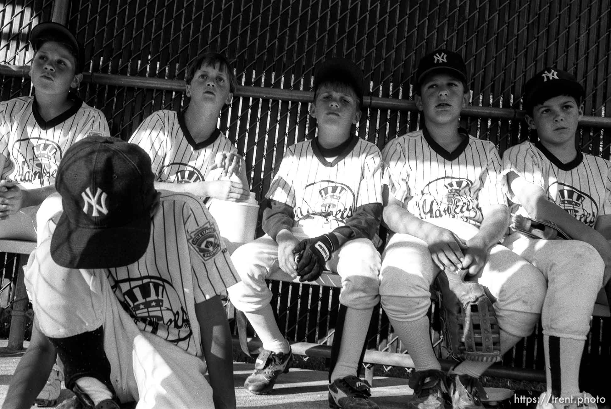 Yankees in dugout after game