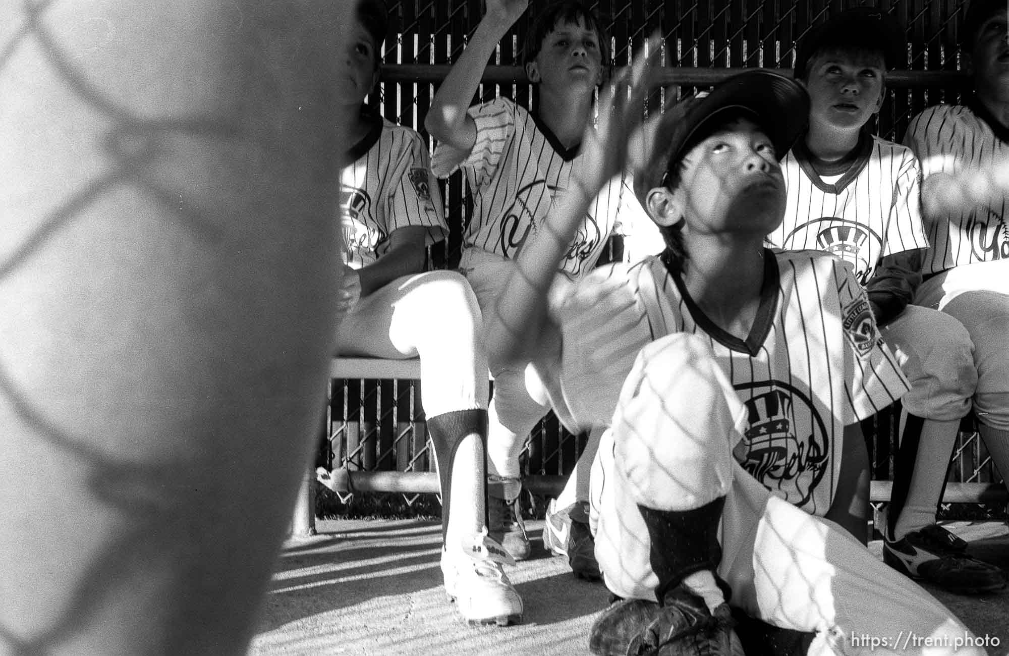 Yankees in dugout after game