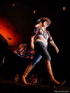 (Trent Nelson | The Salt Lake Tribune)  
Shianne Lowe during the fashion show of the Miss Utah Rodeo pageant at the Ogden Eccles Conference Center, Monday July 23, 2018.