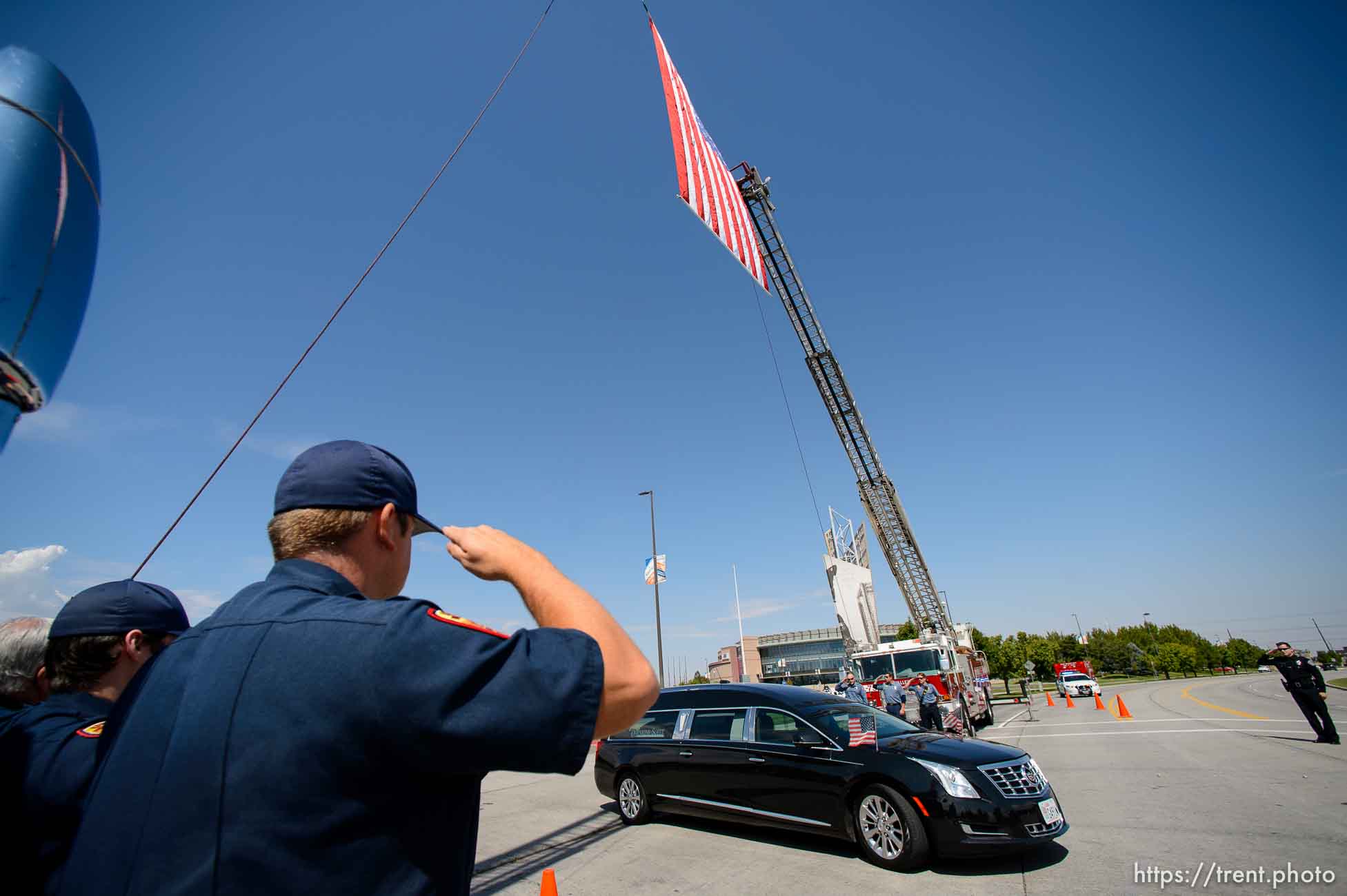 (Trent Nelson | The Salt Lake Tribune)  
Funeral services for Jill Robinson, a West Valley City code-enforcement officer killed on the job last week. The service took place at the Maverik Center in West Valley City on Friday Aug. 17, 2018.