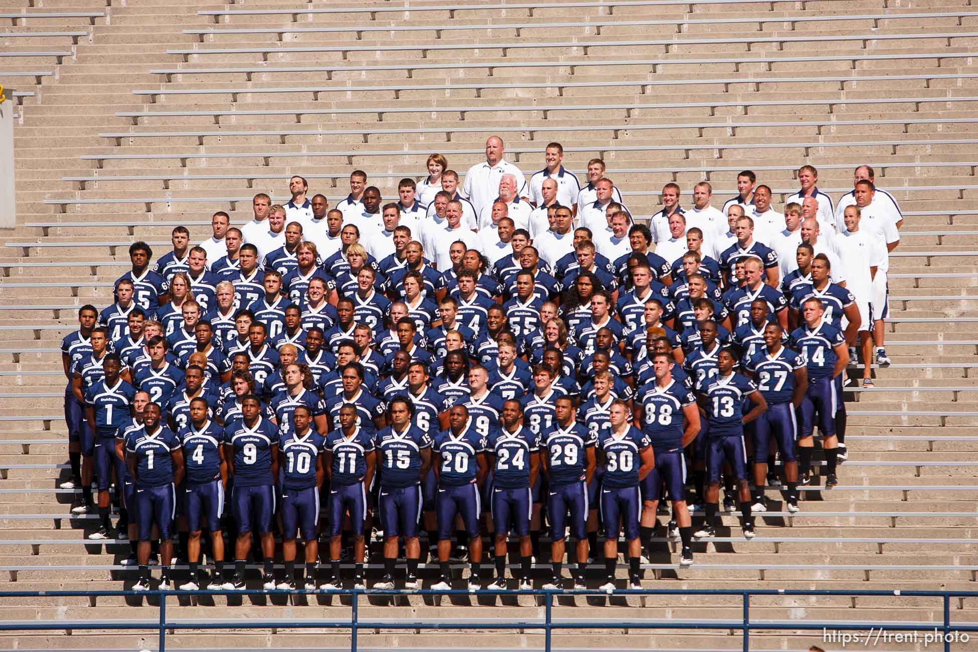 Trent Nelson  |  The Salt Lake Tribune
Utah State University football media day at Romney Stadium in Logan, {utah}, Wednesday, August 10, 2011.