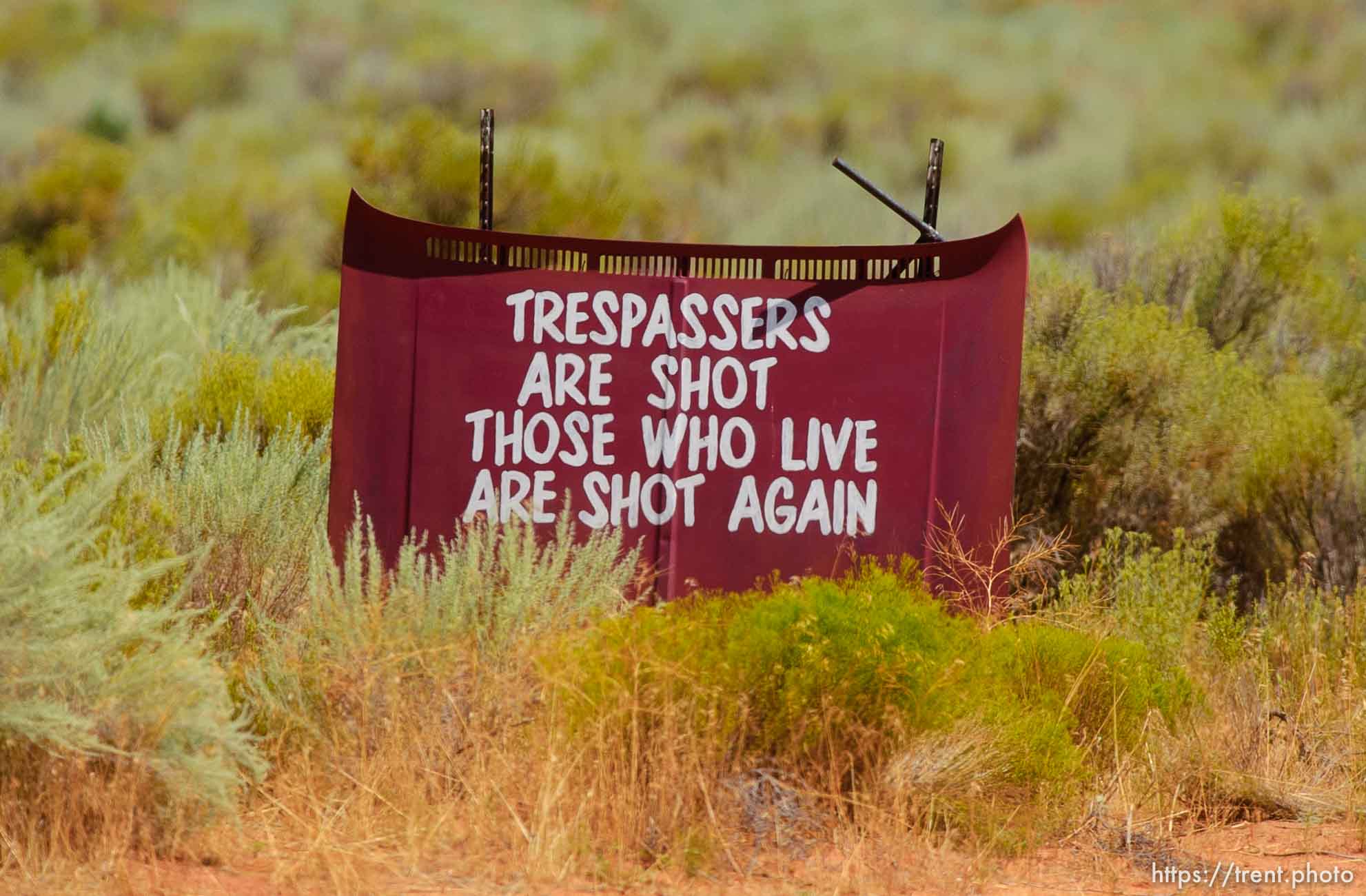 Trespassers are shot those who live are shot again