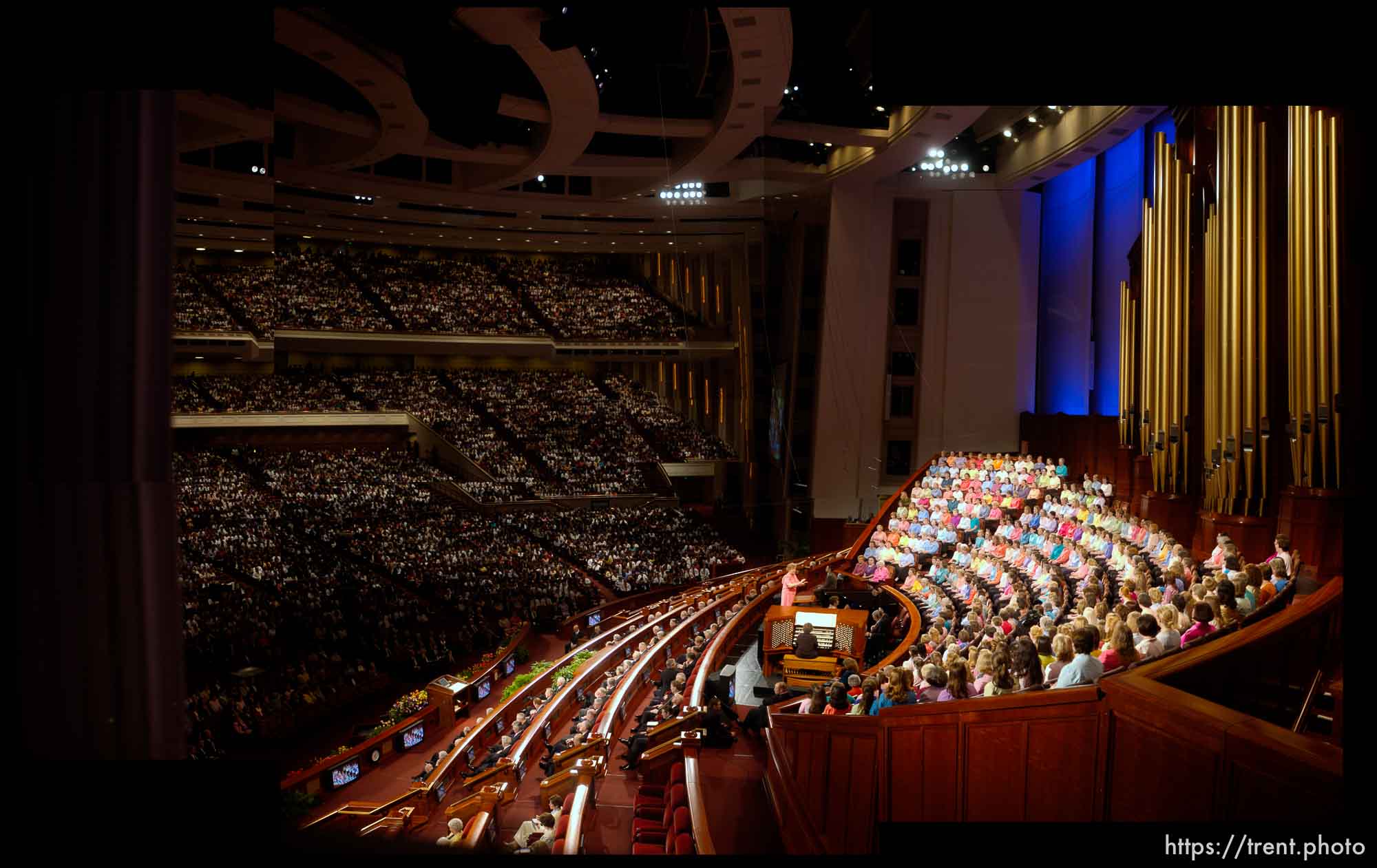 LDS General Conference in the conference center.