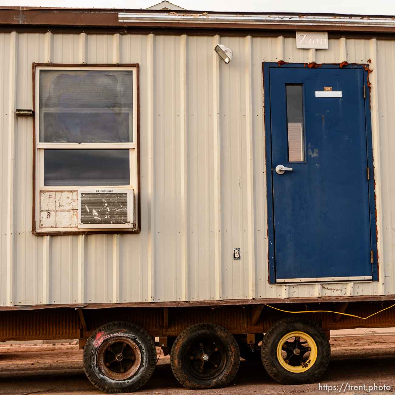 Trent Nelson  |  The Salt Lake Tribune
A group of FLDS members move a modular home from a lot in Hildale as part of an eviction from UEP trust property, Wednesday April 5, 2017. Many FLDS members have refused to cooperate with the state-controlled land trust and are now facing eviction.