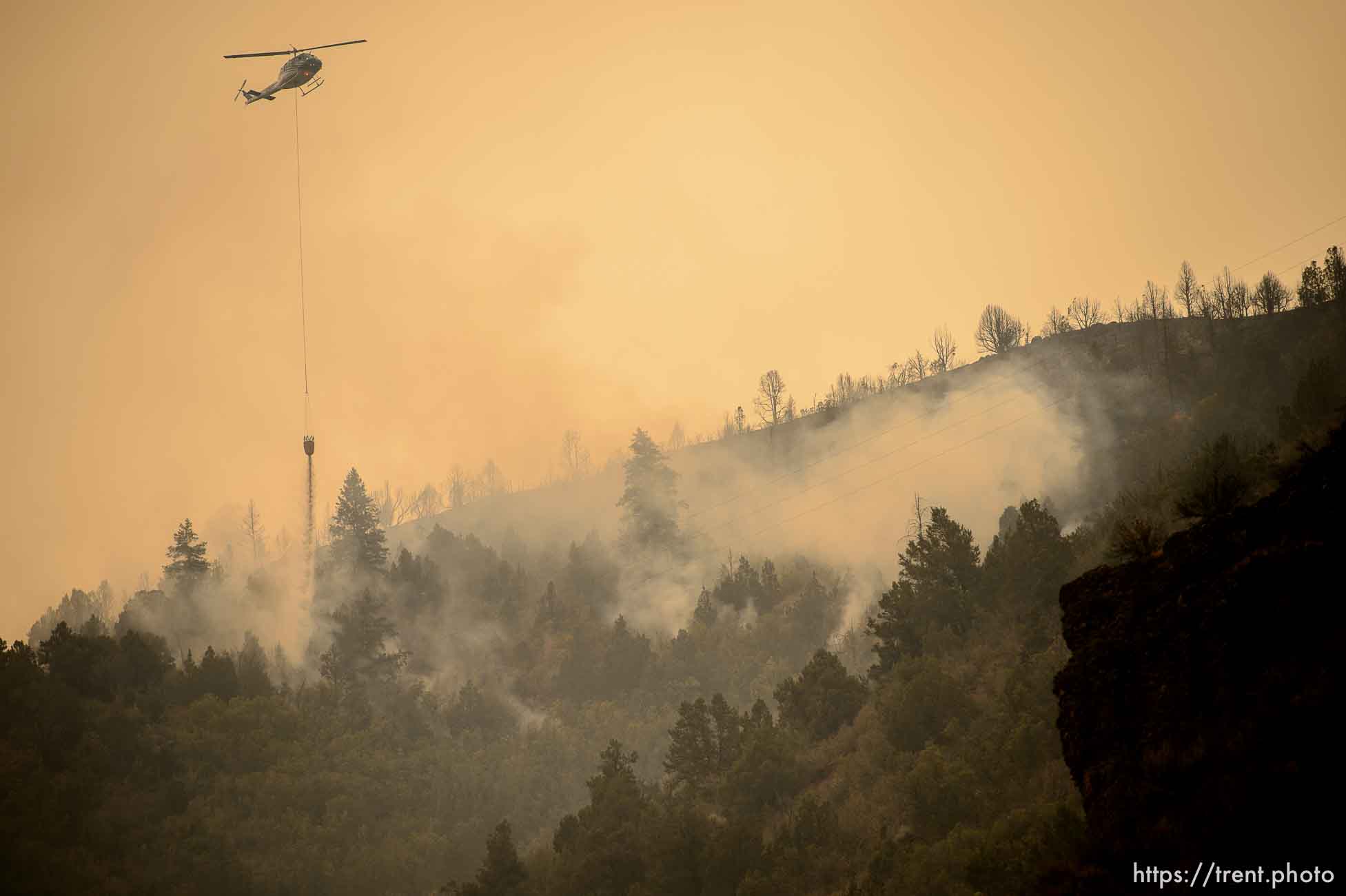 (Trent Nelson | The Salt Lake Tribune) 
The Coal Hollow Fire burns along Highway 6 in Utah County, Friday Aug. 10, 2018.