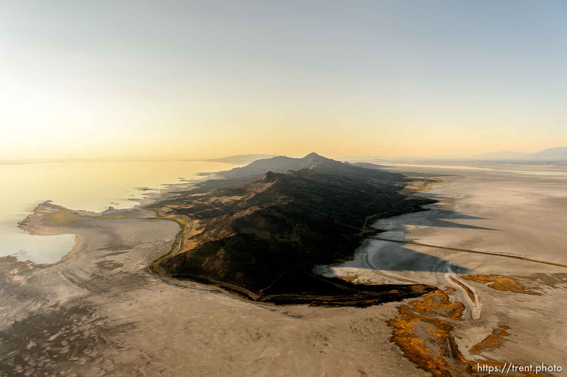 Trent Nelson  |  The Salt Lake Tribune
An aerial view of Antelope Island, showing the scope of the damage caused by a fire that burned up much of the island.
Wednesday July 27, 2016, Axiom Aviation.