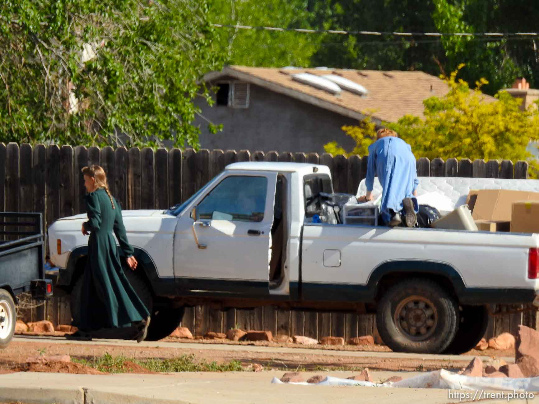 Trent Nelson  |  The Salt Lake Tribune
flds girls move out of home posted for eviction by UEP trust, Monday May 8, 2017.