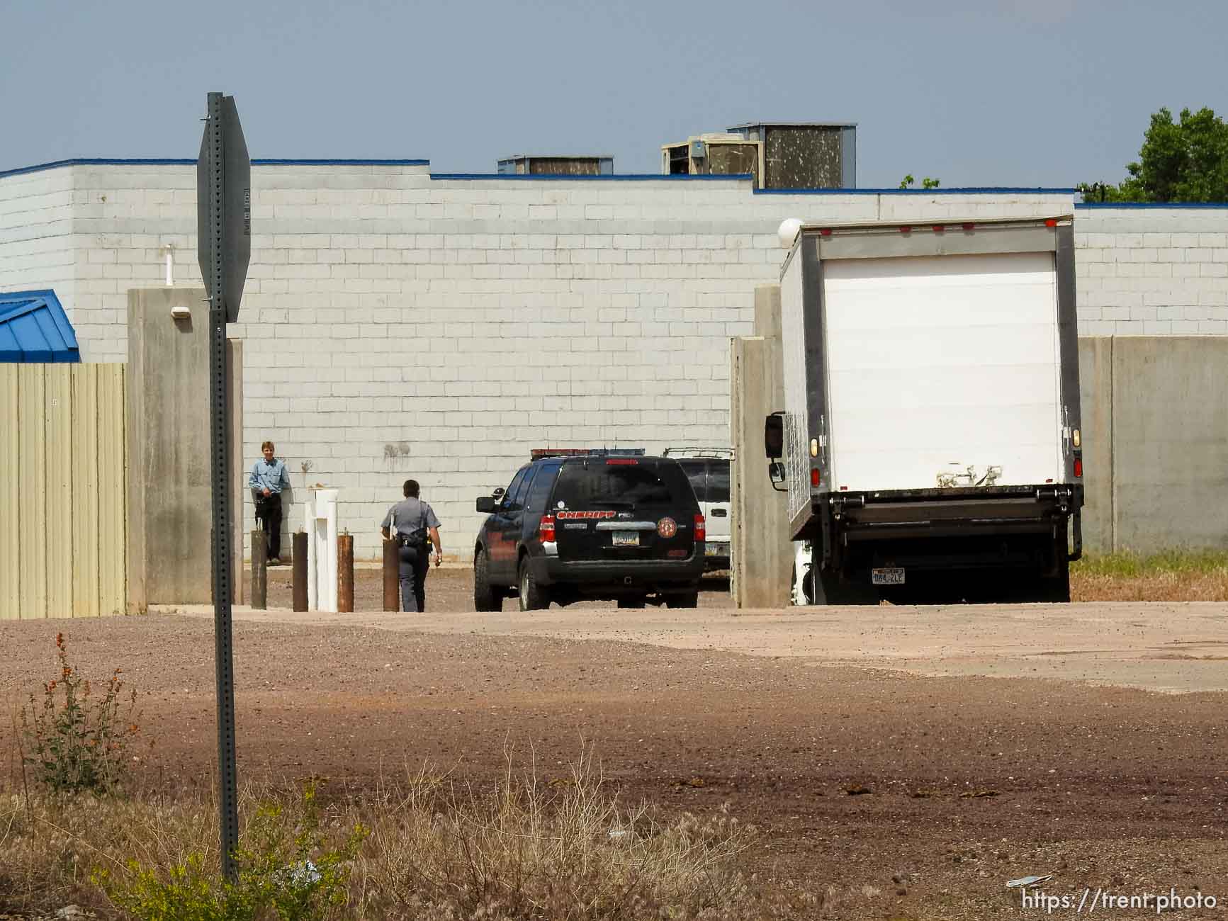 Trent Nelson  |  The Salt Lake Tribune
Mohave County Sheriff on scene as UEP Trust eviction on south yard, former FLDS storehouse, Monday May 8, 2017.