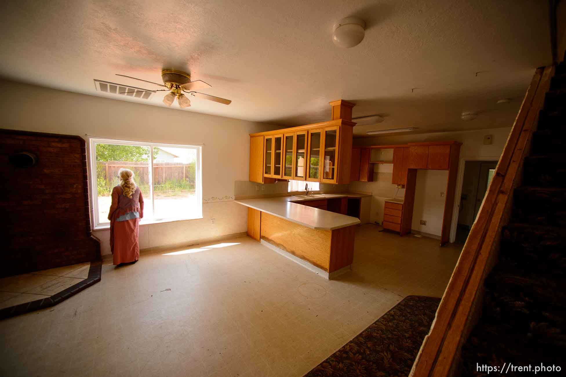 Trent Nelson  |  The Salt Lake Tribune
Christine Marie Katas in an empty UEP Trust home in Colorado City, AZ, vacated by an FLDS family as eviction loomed, Monday May 8, 2017.