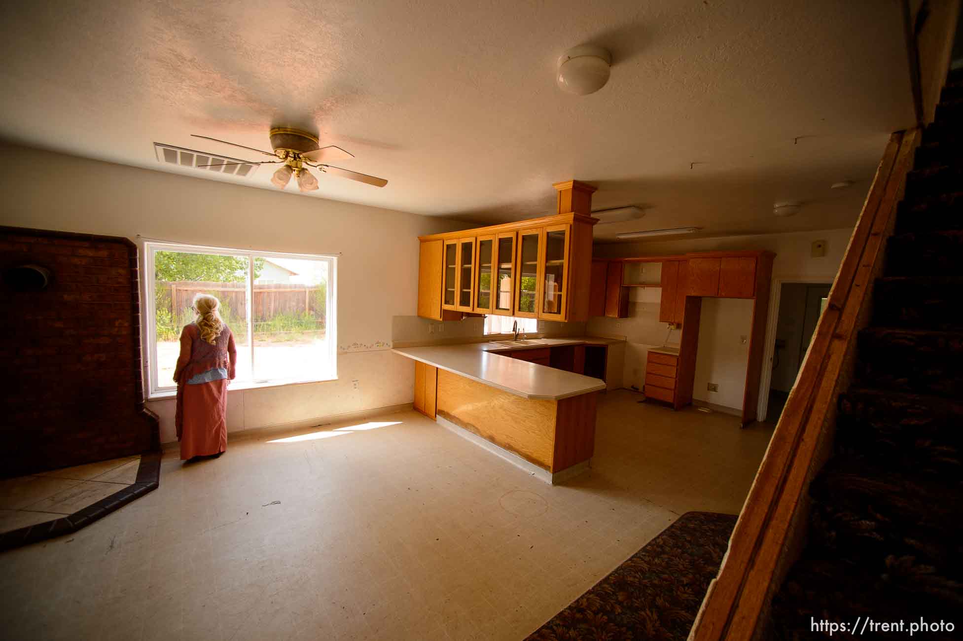 Trent Nelson  |  The Salt Lake Tribune
Christine Marie Katas in an empty UEP Trust home in Colorado City, AZ, vacated by an FLDS family as eviction loomed, Monday May 8, 2017.