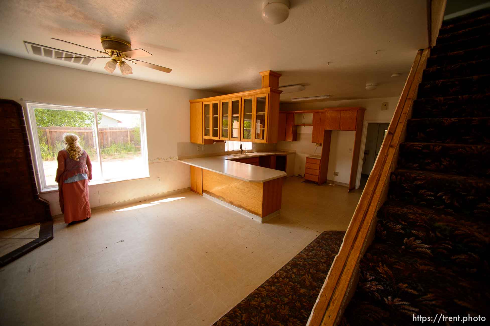 Trent Nelson  |  The Salt Lake Tribune
Christine Marie Katas in an empty UEP Trust home in Colorado City, AZ, vacated by an FLDS family as eviction loomed, Monday May 8, 2017.