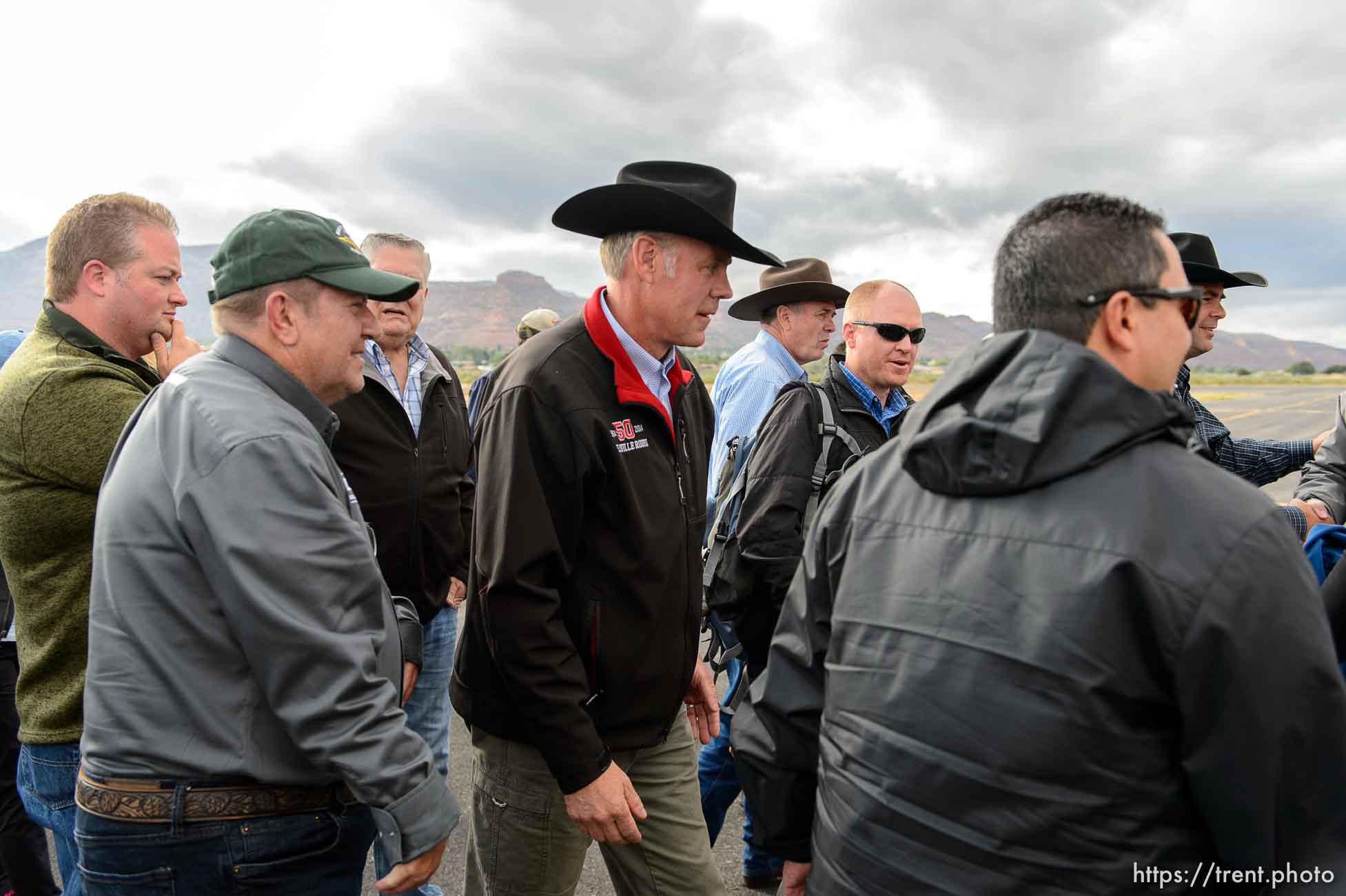 Trent Nelson  |  The Salt Lake Tribune
Secretary of the Interior Ryan Zinke leaves a news conference at the Kanab Airport, Wednesday May 10, 2017.