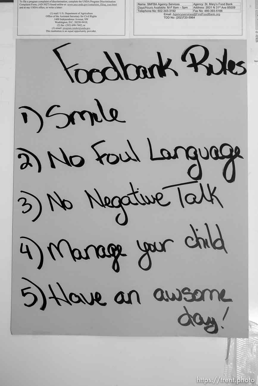 Trent Nelson  |  The Salt Lake Tribune
A sign listing foodbank rules at the Short Creek Family Services Center, which provides food and services to families, Wednesday September 14, 2016.