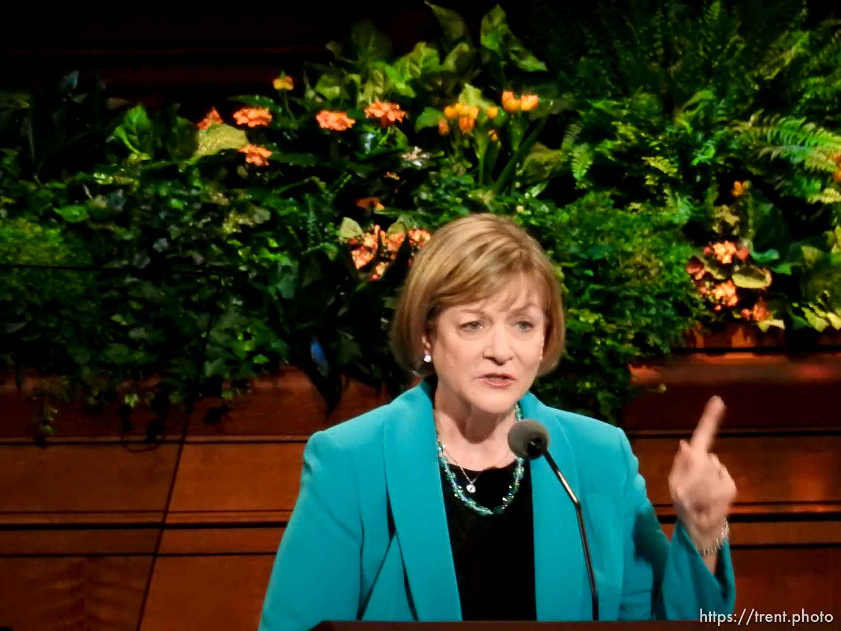 Trent Nelson  |  The Salt Lake Tribune
Bonnie L. Oscarson speaks at the General Women's Session of the 186th Semiannual General Conference, in Salt Lake City, Saturday September 24, 2016.