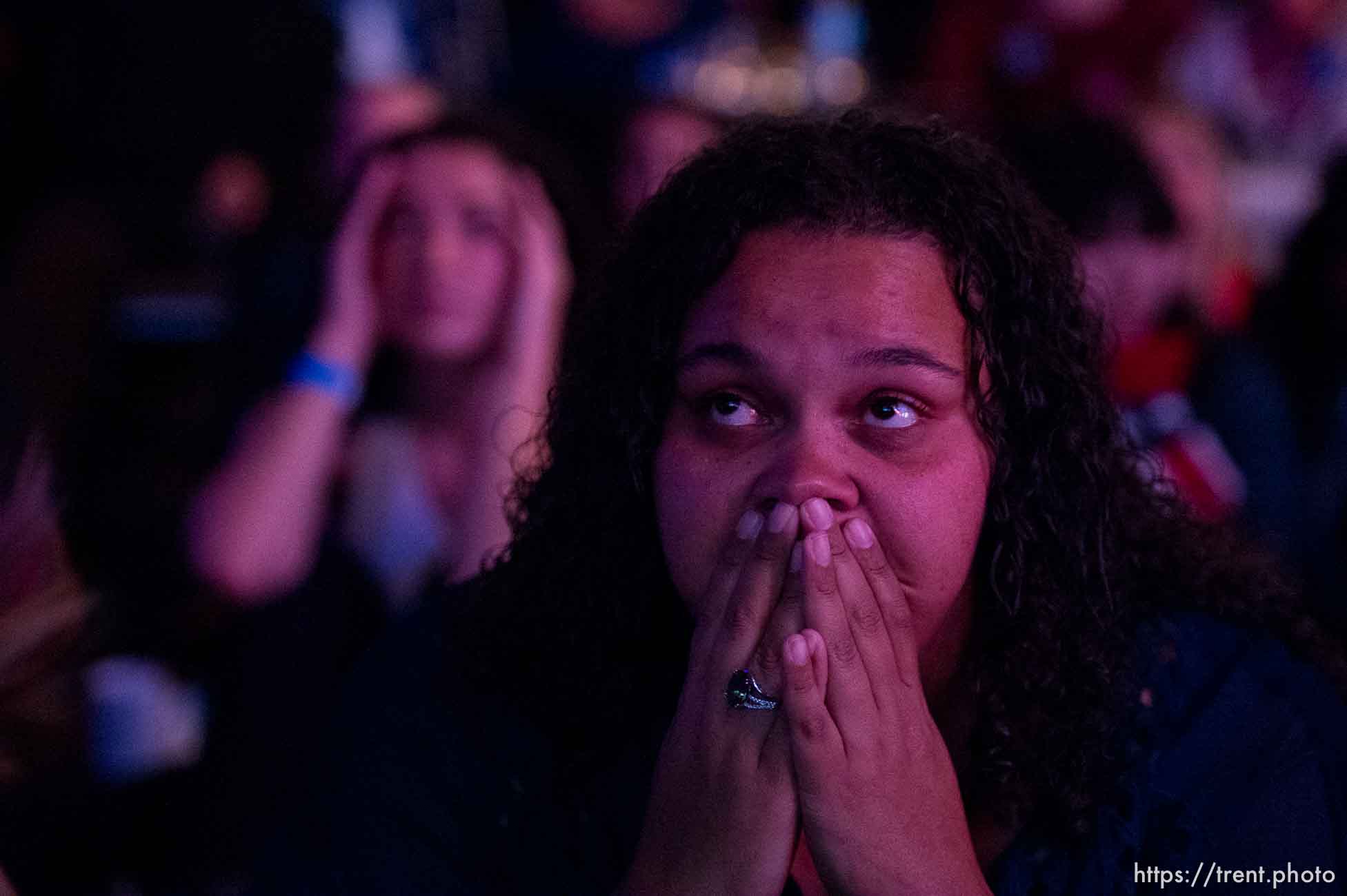 Trent Nelson  |  The Salt Lake Tribune
Crystal Evans at the Utah Democrats Election Night Party at the Sheraton Hotel in Salt Lake City, Tuesday November 8, 2016.