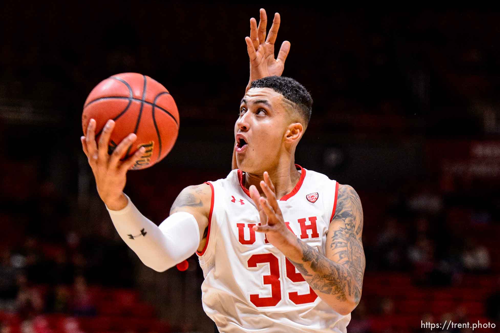 Trent Nelson  |  The Salt Lake Tribune
Utah Utes forward Kyle Kuzma (35) goes to the hoop as Utah hosts Northwest Nazarene, NCAA basketball at the Huntsman Center in Salt Lake City, Saturday November 12, 2016.