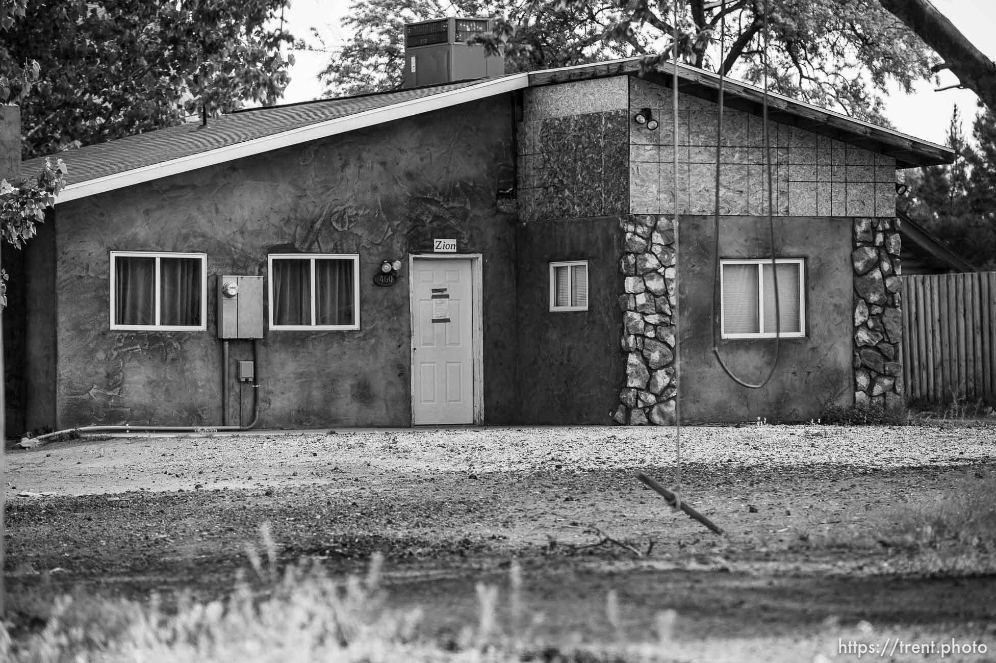 Trent Nelson  |  The Salt Lake Tribune
flds home posted for eviction by UEP trust, Monday May 8, 2017. rope swing.